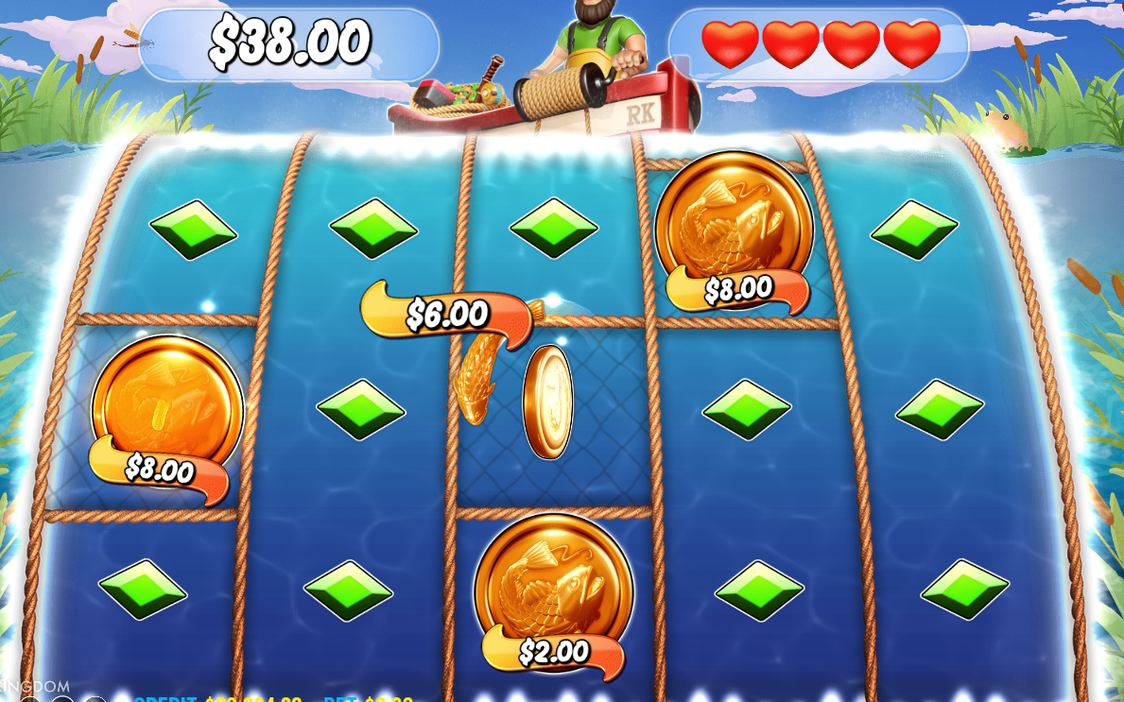 Hold & Spinner mit MONEY-Symbolen im Netz-Raster